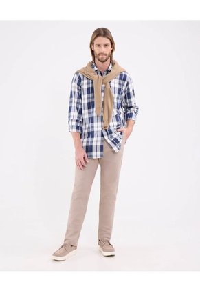 Camisa Para Hombre Manga Larga Con Bolsillo Cuello Casual M Color Azul Marca Patprimo #44013161