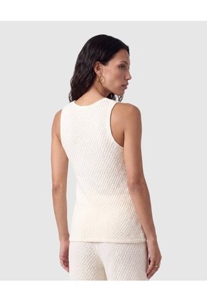 Camiseta Sin Mangas Texturizada Para Mujer  Para Mujer Crema Patprimo