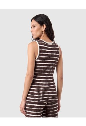 Camiseta Sin Mangas De Punto Para Mujer Para Mujer Café Patprimo