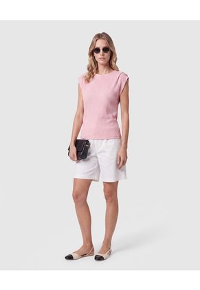 Camiseta Texturizada Sin Mangas Para Mujer  Para Mujer Rosa Patprimo