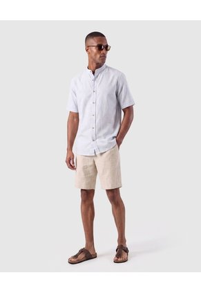 Camisa Manga Corta Con Cuello Mao Para Hombre  Para Hombre Verde Patprimo