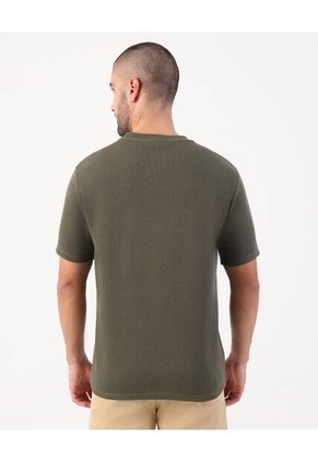 Camiseta Texturizada De Cuello Redondo   Para Hombre Verde Patprimo
