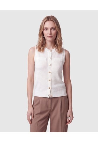 Chaleco De Punto Con Textura Para Mujer  Para Mujer Blanco Patprimo Patprimo