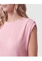 Camiseta Texturizada Sin Mangas Para Mujer  Para Mujer Rosa Patprimo de Patprimo