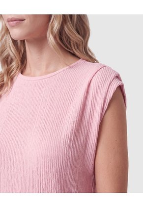 Camiseta Texturizada Sin Mangas Para Mujer  Para Mujer Rosa Patprimo