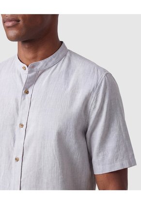 Camisa Manga Corta Con Cuello Mao Para Hombre  Para Hombre Verde Patprimo