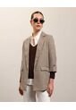 Blazer A Cuadros   Para Mujer Café Patprimo de Patprimo