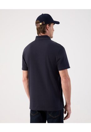 Polo Deportivo De Algodón Con Banda Horizontal   Para Hombre Azul Patprimo