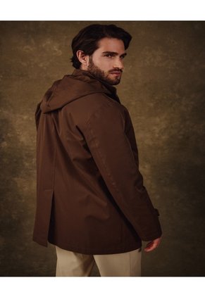 Chaqueta Unicolor Con Capucha Para Hombre  Para Hombre Café Patprimo