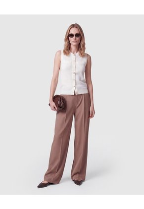 Chaleco De Punto Con Textura Para Mujer Para Mujer Blanco Patprimo