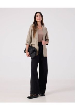 Blazer A Cuadros   Para Mujer Café Patprimo