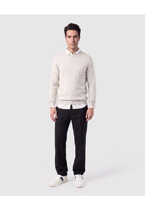 Saco Tejido De Cuello Redondo Para Hombre Para Hombre Beige Patprimo