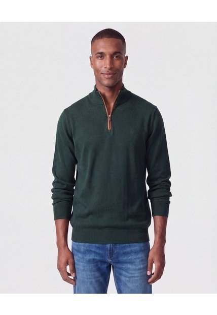 Saco Tejido De Cuello Alto Con Cierre Para Hombre  Para Hombre Verde Patprimo