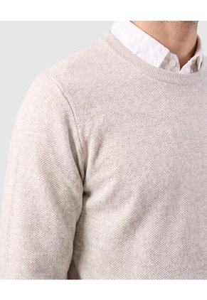 Saco Tejido De Cuello Redondo Para Hombre Para Hombre Beige Patprimo