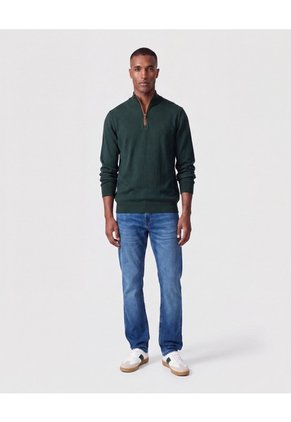 Saco Tejido De Cuello Alto Con Cierre Para Hombre Para Hombre Verde Patprimo