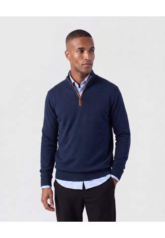 Saco Tejido De Cuello Alto Con Cierre Para Hombre  Para Hombre Azul Patprimo Patprimo
