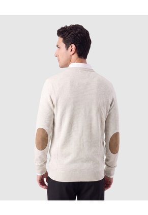Saco Tejido De Cuello Redondo Para Hombre Para Hombre Beige Patprimo