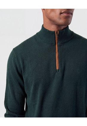 Saco Tejido De Cuello Alto Con Cierre Para Hombre Para Hombre Verde Patprimo