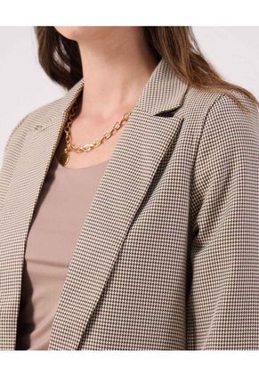 Blazer A Cuadros   Para Mujer Café Patprimo