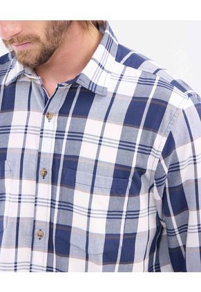 Camisa Para Hombre Manga Larga Con Bolsillo Cuello Casual M Color Azul Marca Patprimo #44013161
