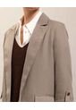 Blazer A Cuadros   Para Mujer Café Patprimo de Patprimo