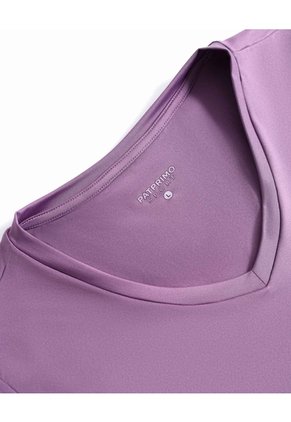 Camiseta Básica De Cuello En V Para Mujer Morado Patprimo