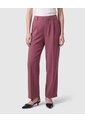 Pantalón Unicolor De Pierna Recta Para Mujer  Para Mujer Vino Patprimo de Patprimo