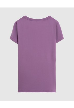 Camiseta Básica De Cuello En V Para Mujer Morado Patprimo
