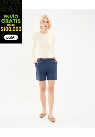 Bermuda Para Mujer  Color Azul Oscuro Marca Patprimo #30100376 Patprimo