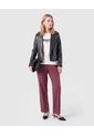 Pantalón Unicolor De Pierna Recta Para Mujer  Para Mujer Vino Patprimo de Patprimo