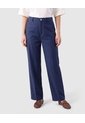 Pantalón Straight Unicolor Para Mujer  Para Mujer Azul Patprimo de Patprimo