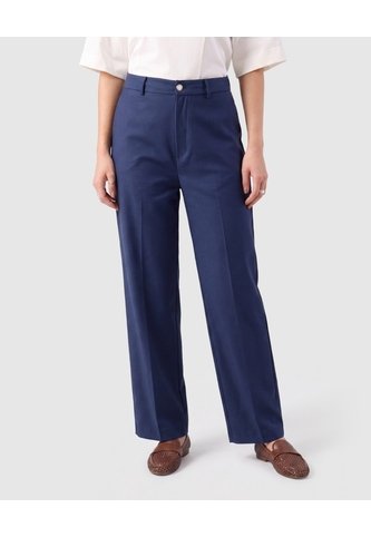 Pantalón Straight Unicolor Para Mujer  Para Mujer Azul Patprimo Patprimo