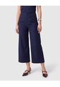 Pantalón Culotte De Tiro Alto Para Mujer  Para Mujer Azul Patprimo de Patprimo