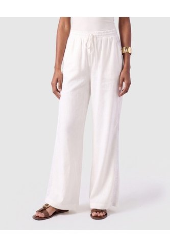 Pantalón Fluido Con Cordón Para Mujer  Para Mujer Blanco Patprimo Patprimo