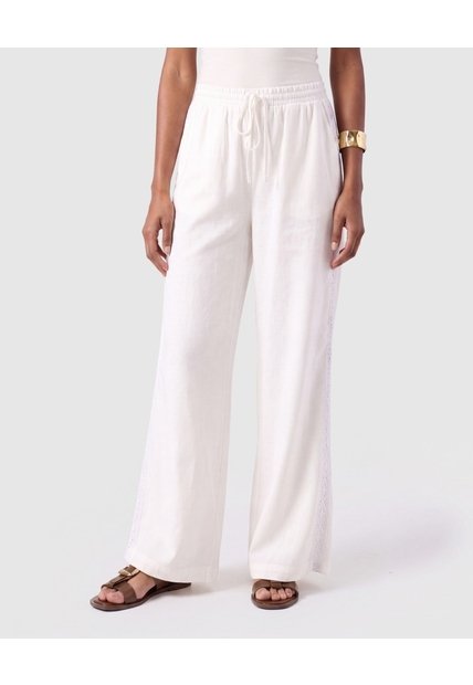 Pantalón Fluido Con Cordón Para Mujer  Para Mujer Blanco Patprimo