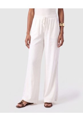Pantalón Fluido Con Cordón Para Mujer Para Mujer Blanco Patprimo