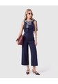 Pantalón Culotte De Tiro Alto Para Mujer  Para Mujer Azul Patprimo de Patprimo