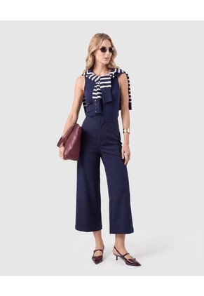 Pantalón Culotte De Tiro Alto Para Mujer Para Mujer Azul Patprimo