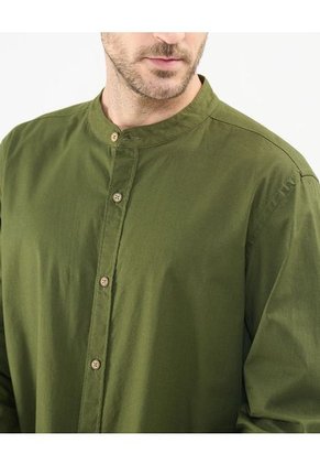 Camisa Para Hombre Manga Larga Sin Bolsillo Cuello Neru Color Verde Marca Patprimo #44013108