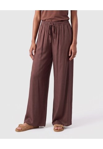 Pantalón Fluido Con Cordón Ajustable Para Mujer  Para Mujer Café Patprimo Patprimo