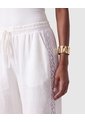 Pantalón Fluido Con Cordón Para Mujer  Para Mujer Blanco Patprimo de Patprimo