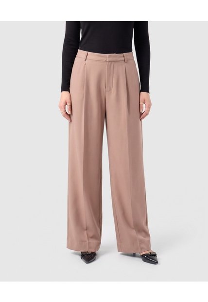 Pantalón Amplio De Pinzas Para Mujer  Para Mujer Café Patprimo