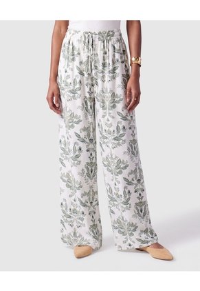 Pantalón Fluido Con Cordón Para Mujer Para Mujer Verde Patprimo
