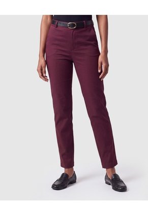 Pantalón Chino Con Cinturón Mujer Para Mujer Vino Patprimo