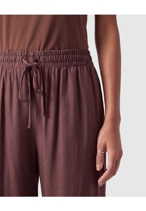 Pantalón Fluido Con Cordón Ajustable Para Mujer Para Mujer Café Patprimo