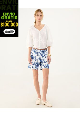 Bermuda Para Mujer  Color Blanco Marca Patprimo #30100365 Patprimo