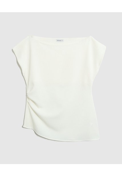 Blusa Unicolor Con Detalle Para Mujer Curvy  Para Mujer Blanco Patprimo