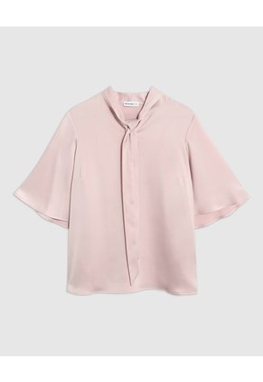 Blusa Con Lazada Al Cuello Para Mujer Curvy Para Mujer Rosa Patprimo