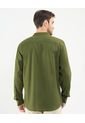 Camisa Para Hombre Manga Larga Sin Bolsillo Cuello Neru Color Verde Marca Patprimo #44013108 de Patprimo