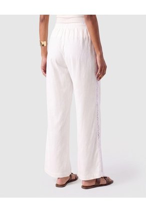 Pantalón Fluido Con Cordón Para Mujer Para Mujer Blanco Patprimo